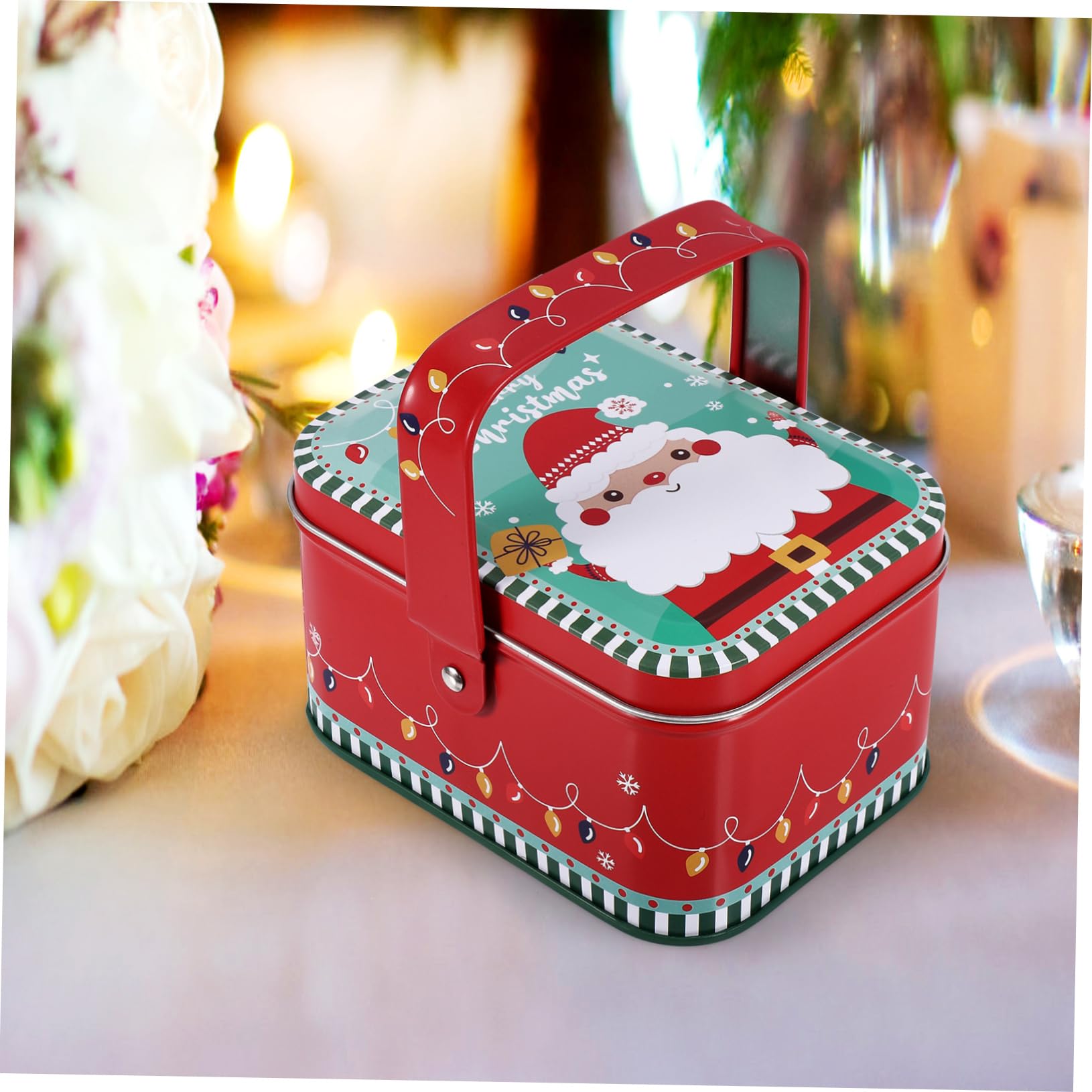 LALADEFIEE Christmas Cookie Multi-use Tinplate Storage Container for Treats Decorations Stylish Design for Holiday Celebrations Special Occasions Xmas Box