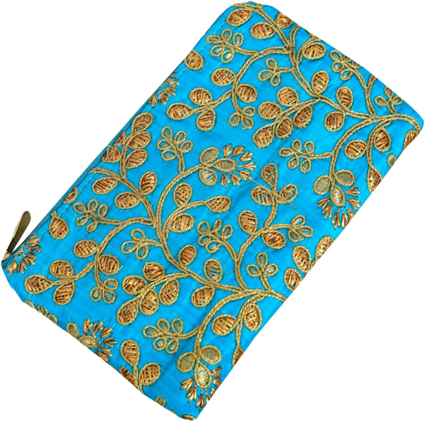 Kuber Industries Embroidery Hand Purse/Wallet for Women (Blue) (HS39KUBMART022031)