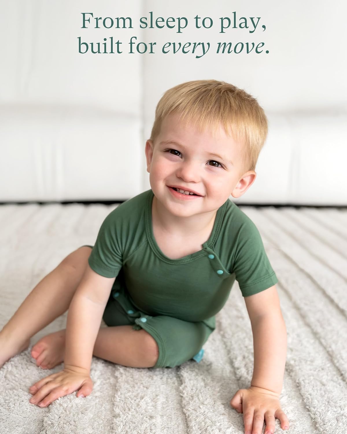 SuperSoft Short Sleeve Baby Romper, Unisex Bamboo Viscose One-piece Summer Pajamas, Boy Girl Footless Jumpsuit Snap Closure - Image 5