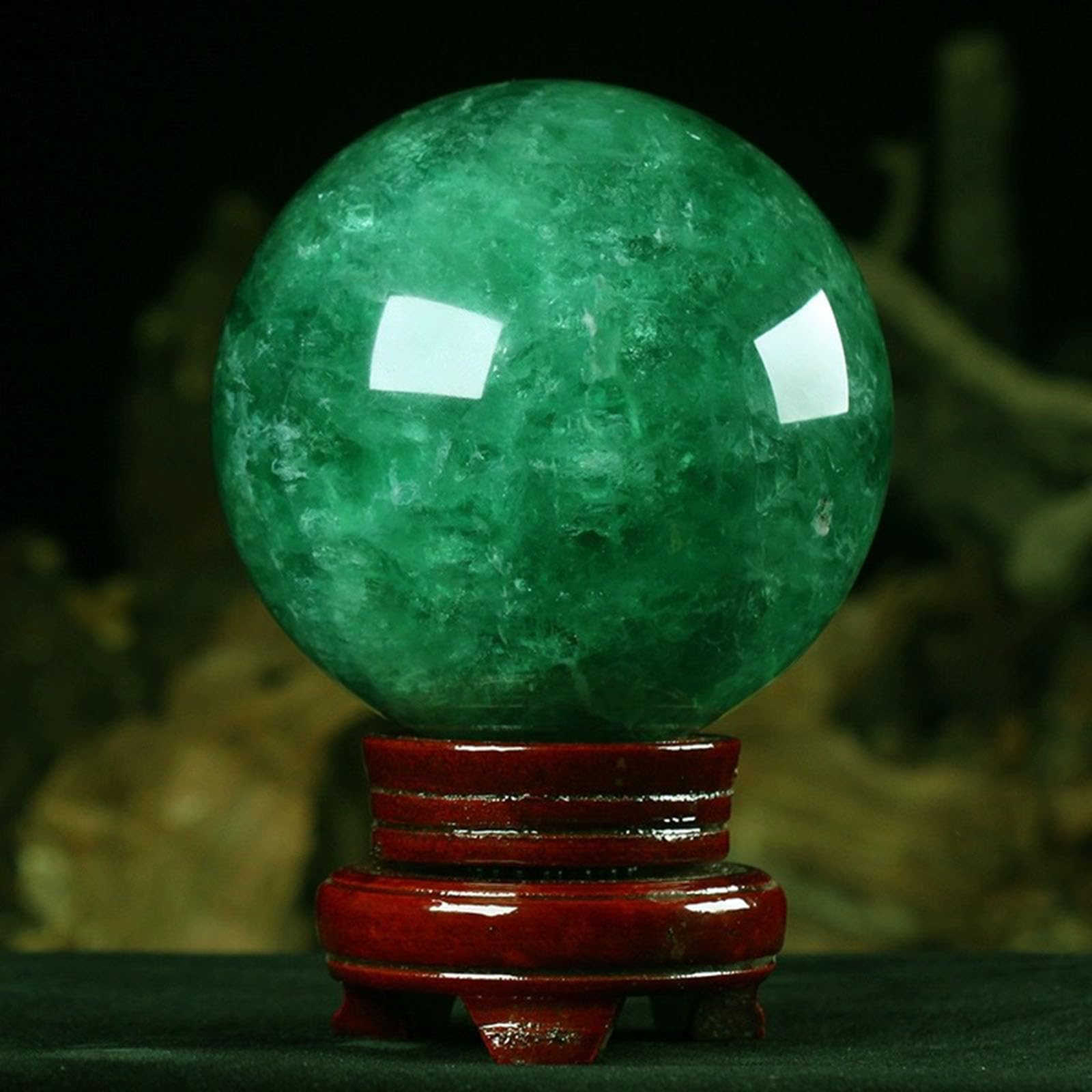 Kristallkugel, 3,9", natürliche dekorative Kugel mit Ständer, Feng Shui Stein Edelsteinkugel Meditation Hexerei(3.9"(10cm))