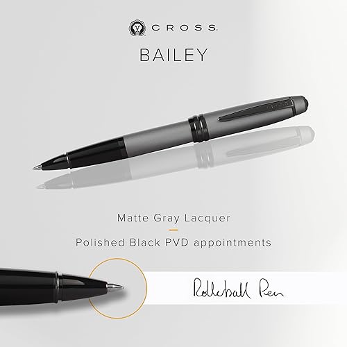 Miniatura 9 de Cross Bailey - Pluma estilográfica de laca roja mate con detalles de PVD negro pulido, punta fina