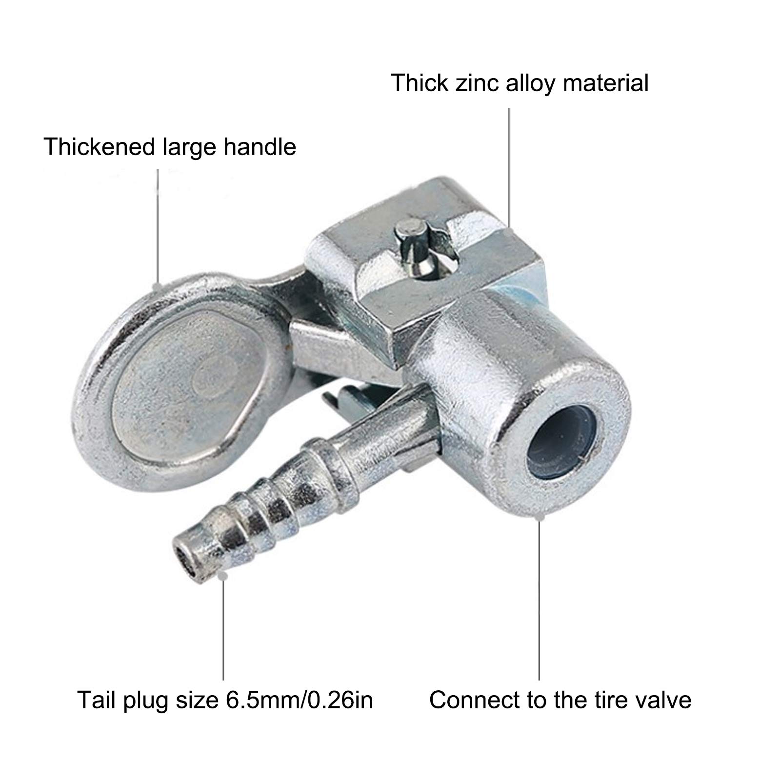 YUEMING 2 Pezzi Connettore Valvola di Gonfiaggio Pneumatici, Clip per Pompa Aria Valvola Pneumatico Adattatore Ugello Filettato, Connettore Valvola di Gonfiaggio Pneumatici per Motociclette Auto