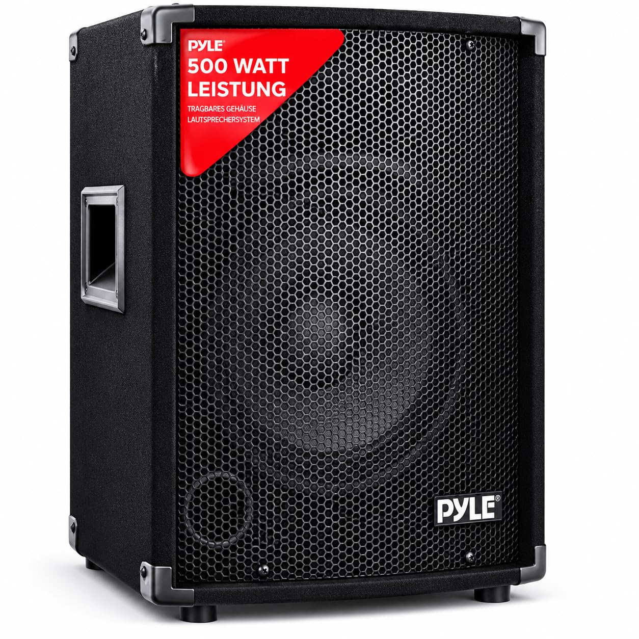 PylePro 500W Lautsprecher Passiv mit 10" Subwoofer – 2-Wege Soundsystem für Auto, DJ, Bühne & Heimkino, Partybox tragbar für Indoor Outdoor Events, Musikbox mit kräftigem Bass