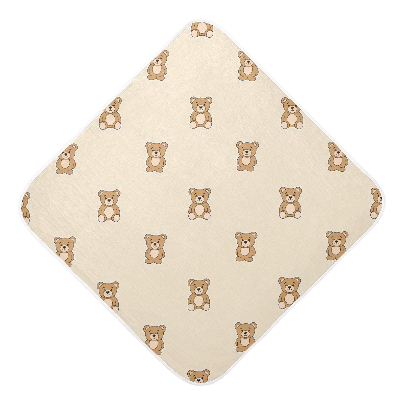 Msyxl Cartoon Bear Hooded Towel - Ultra Soft & Absorbent Muslin Cotton Bath Towel for Babies, Toddlers, Newborn - Boys & Girls Essential 30