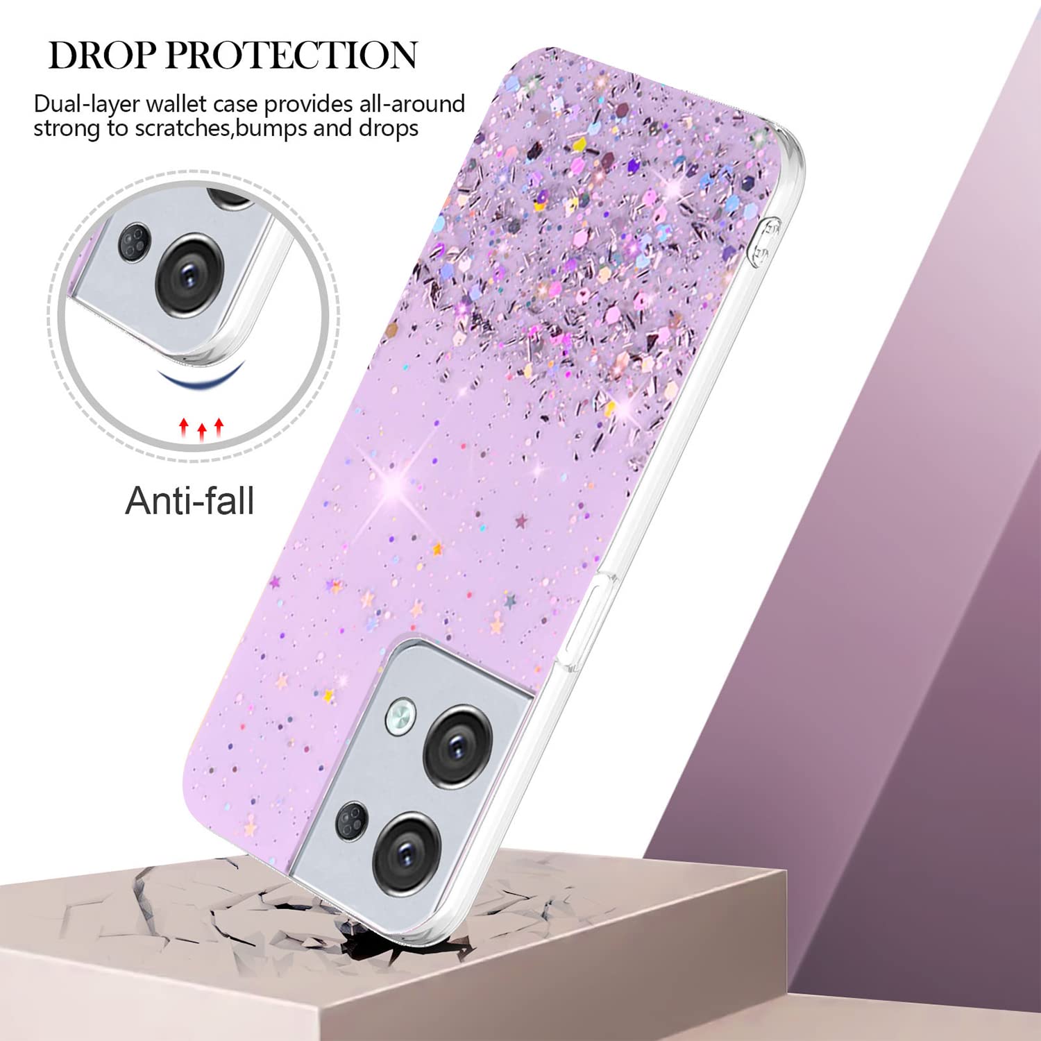 Yarxiawin Custodia Per OPPO Reno 8T 4g Silicone Morbido Rosa, Effetto