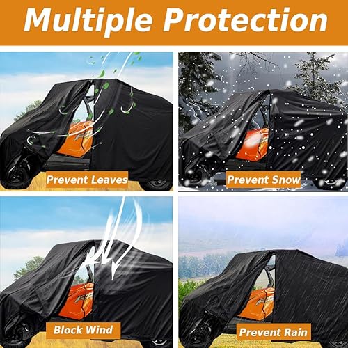 Miniatura 7 de YONQIFON Crew 4-6 plazas UTV cubierta resistente con cremallera 420D impermeable para CFMOTO Uforce, Kawasaki Teryx 4, Polaris RZR, General 4,