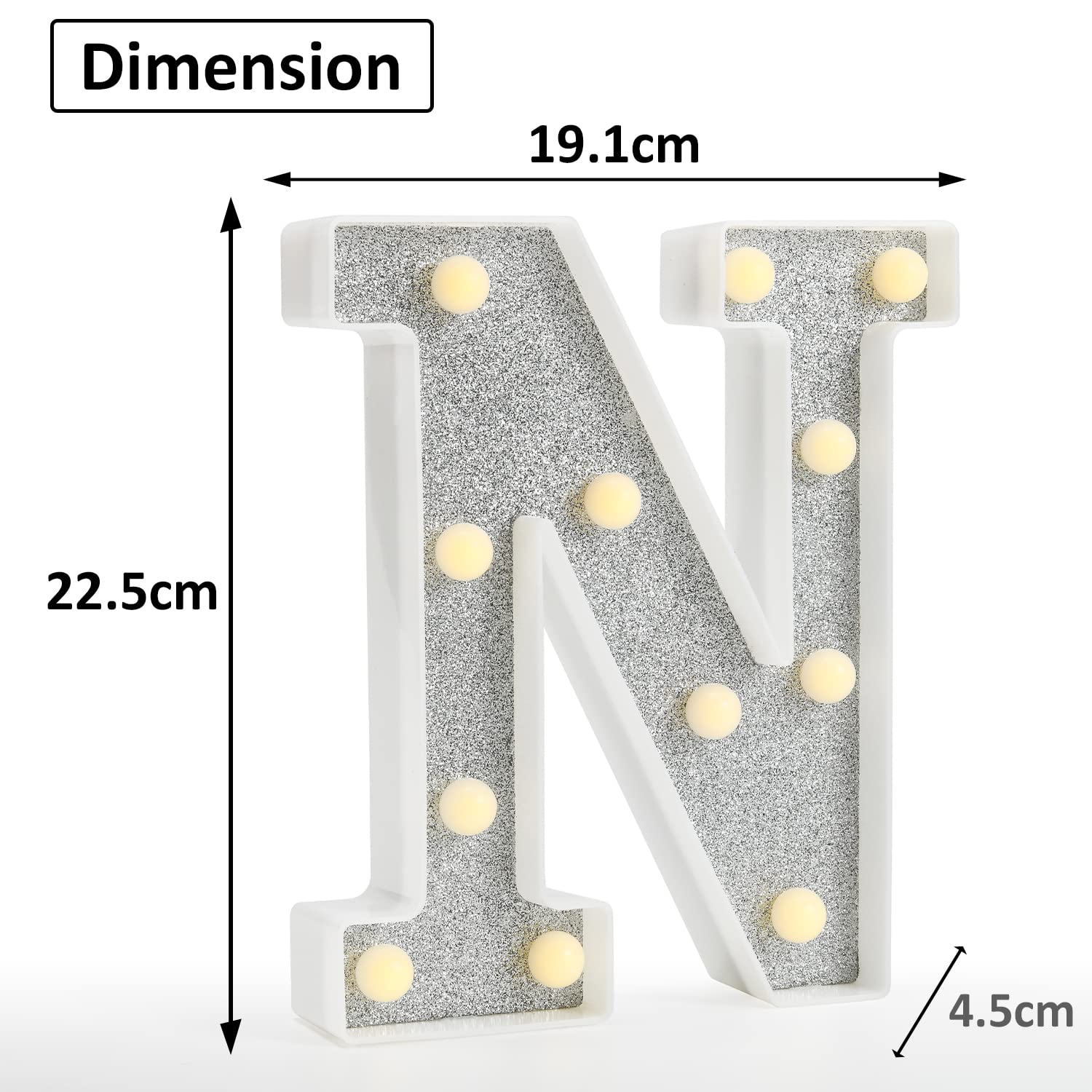 OJQ Lettere luminose con luci a LED, lettere per decorazione della stanza, luci da parete, regalo di Natale, sincronizzazione musica, cambia colore