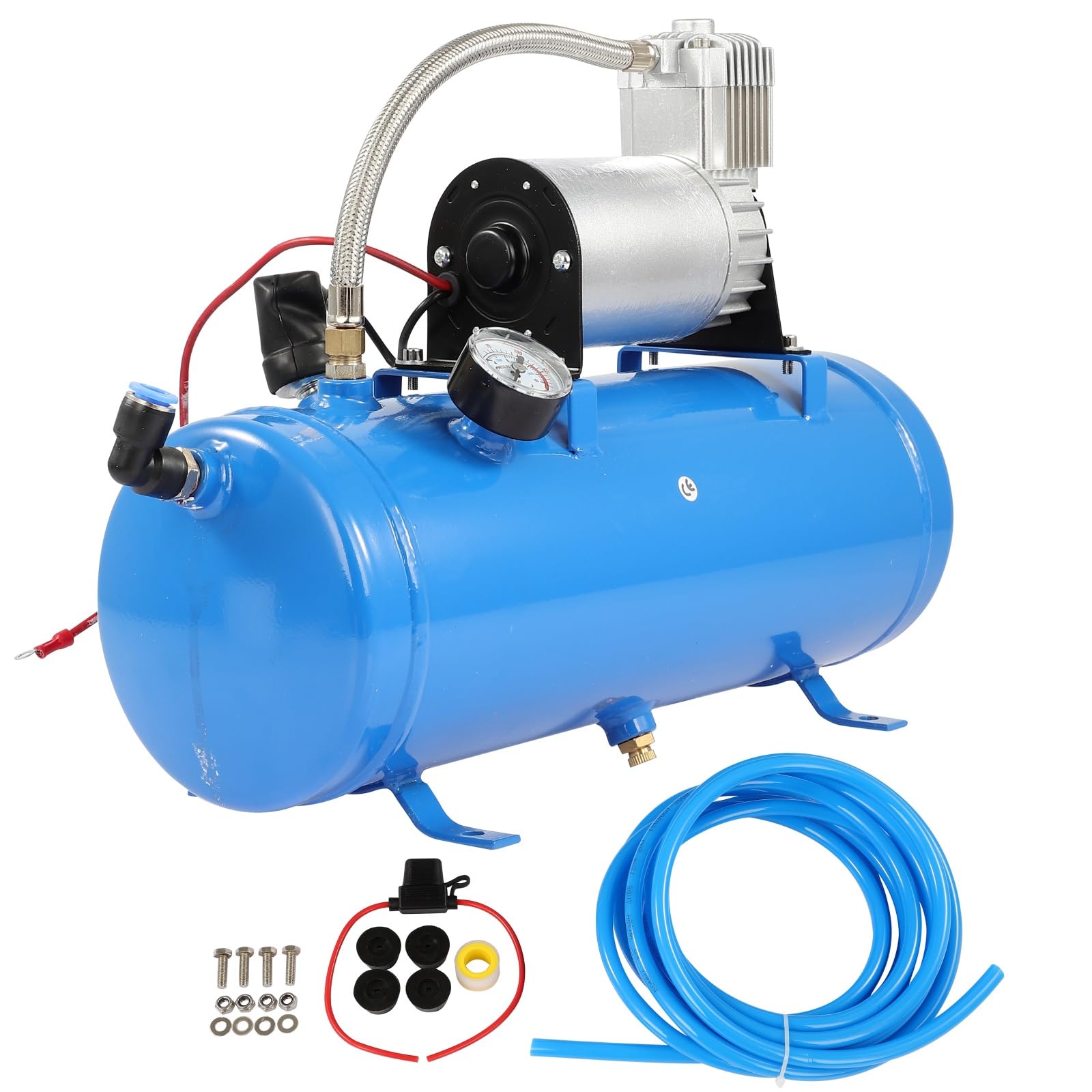 STAYTOP Air Tank and Compressor 150 PSI 1.60 Gallon for Fits Most Vehicles With Dc 12 Voltage. Suitable For Trucks, Cars, Boats, Inflation Of Tires, Air Beds, Sports Balls, Etc Blue