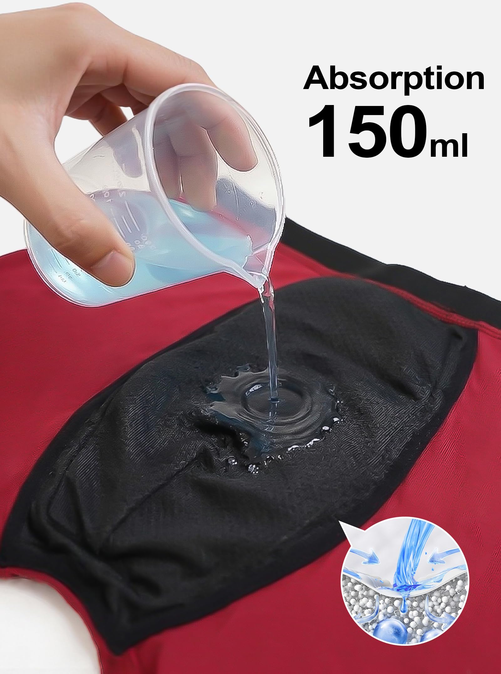 Hellomamma Boxer Incontinence Homme Lavable: Calecon pour Homme Fuite Urinaire – Sous-Vêtements en Coton Absorbants et Réutilisables avec Protection Anti-Fuite 150 ml pour Seniors Lot de 3 XXL