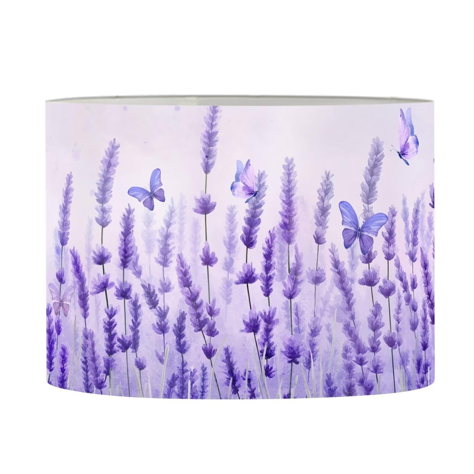 FANCOSAN Purple Lavender Drum Lampshade Cover Well Constructed Lamp Shade for Bedroom Living Room Study Dorm Desk Table Nightstand Lampshades Cover Home Decor L