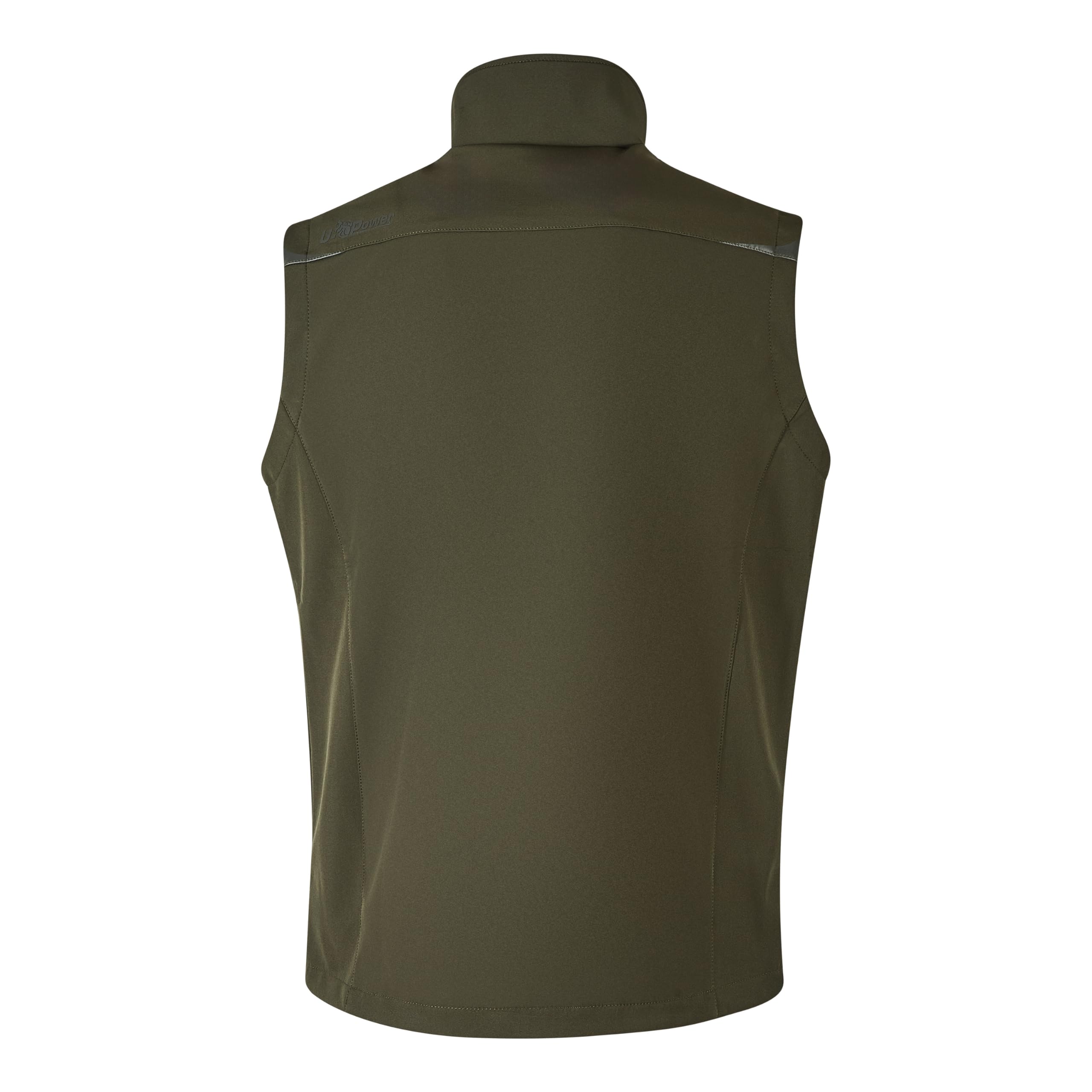 U POWER Gilet Da Lavoro Brio, Softshell con Micro-Fleece Interno In Grafene, 96% Poliestere 4% Elastane Chaleco de Trabajo Interior, Verde Oscuro, L para Hombre