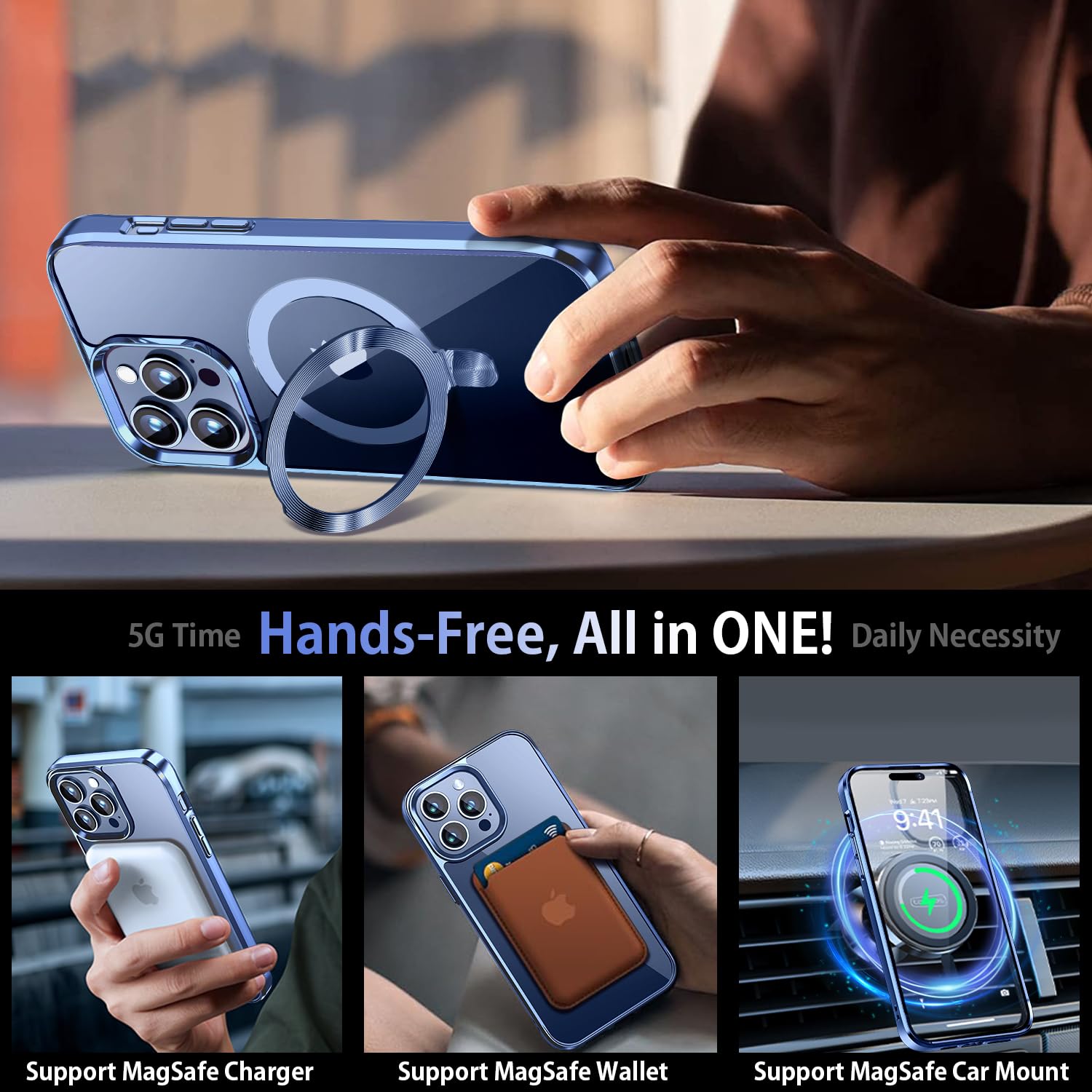 HighCover Coque Magnétique Pour IPhone 15 Pro Max 6,7" [Support