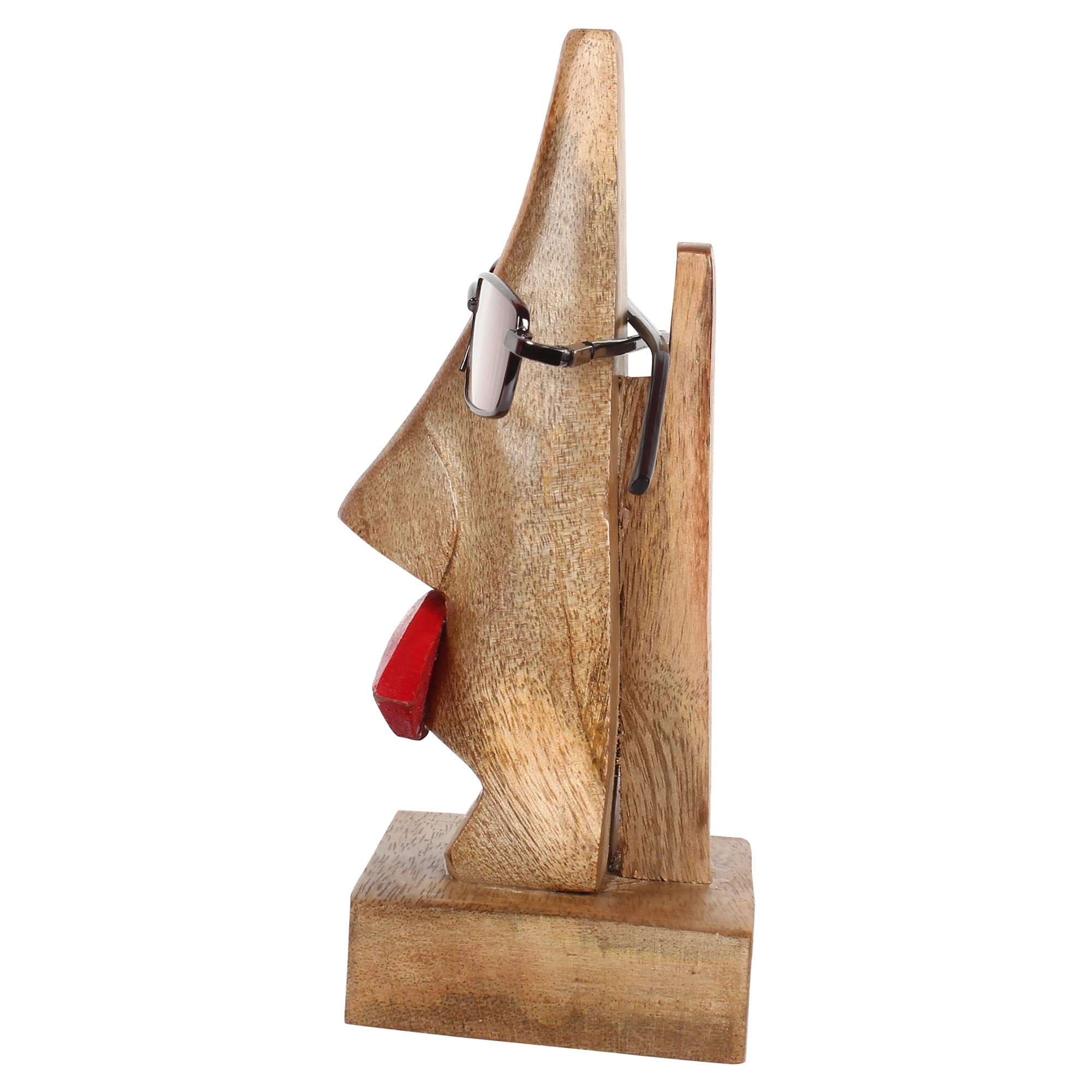 Craftland Wooden Handcrafted Nose Shaped Spectacles/Goggle/Eyeglass Holder/Stand for Women with red Lips 2