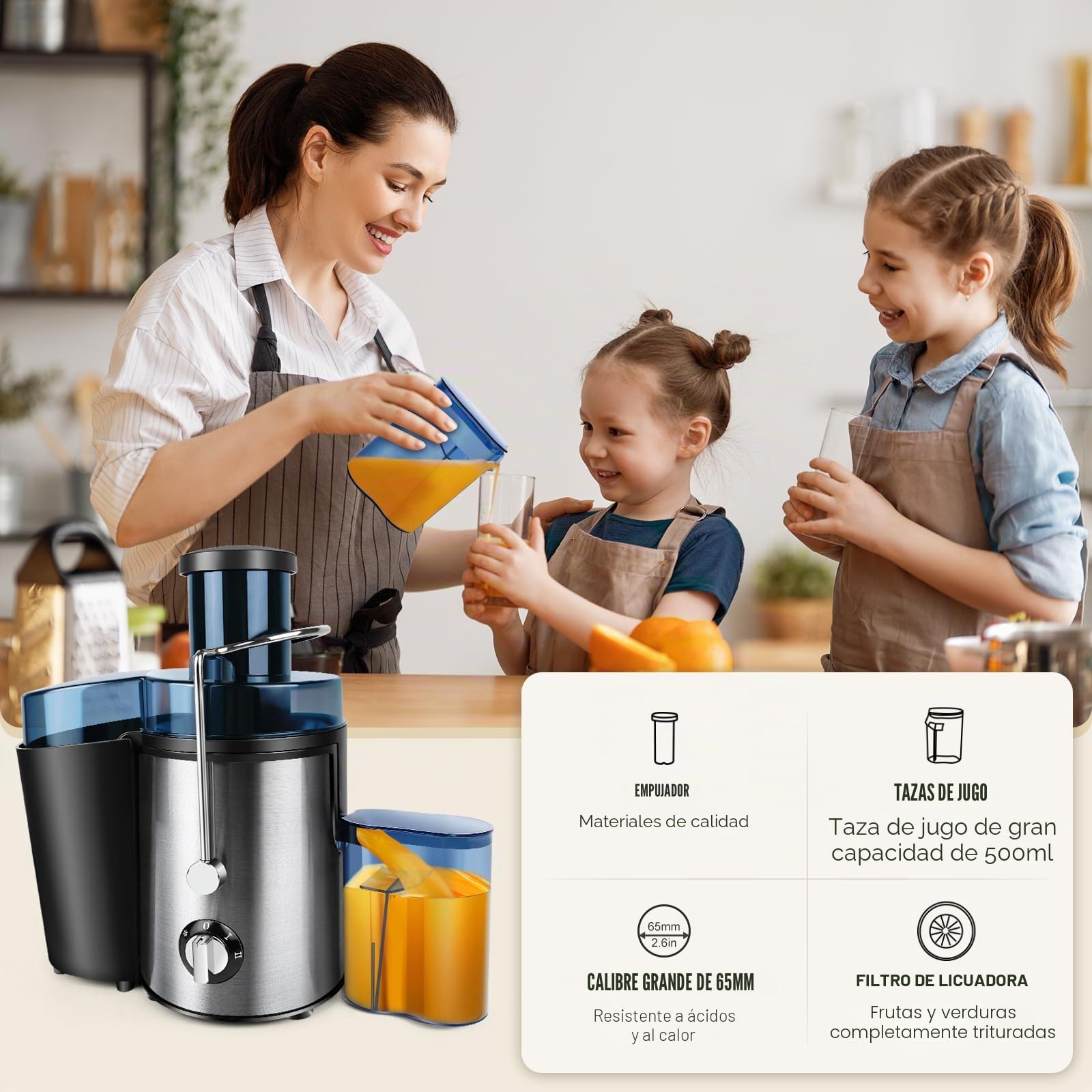 Exprimidor de prensa en frío lento, extractor de jugo pulposo, 1000 W, 240 V