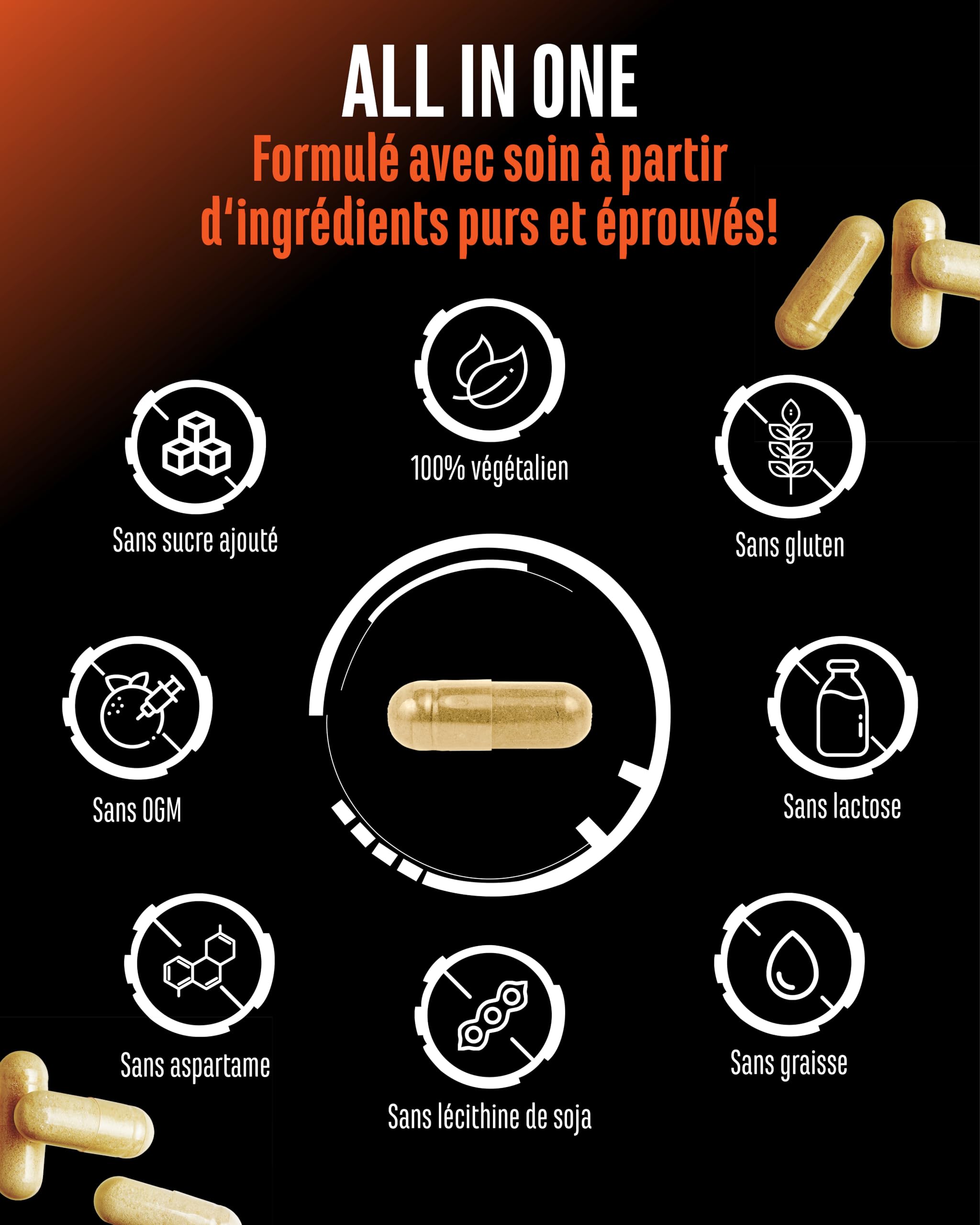 Complexe Minéraux & Vitamines ALL IN ONE - 25 Vitamines, Minéraux et Oligo-éléments Bioactifs - Avec Magnafolat® PRO, K2VITAL® MK-7 et Méthylcobalamine - Hautement Dosé - Vegan - 240 Gélules