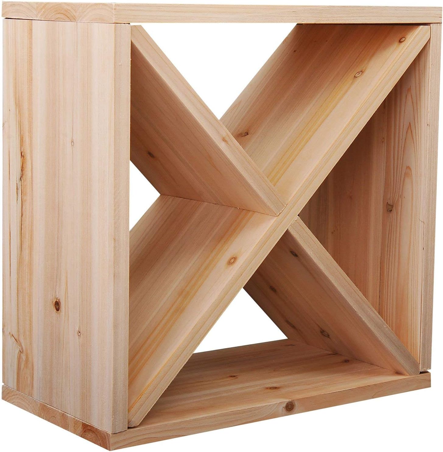 Natural Pine 24-Bottle Compact Wine Rack Cube