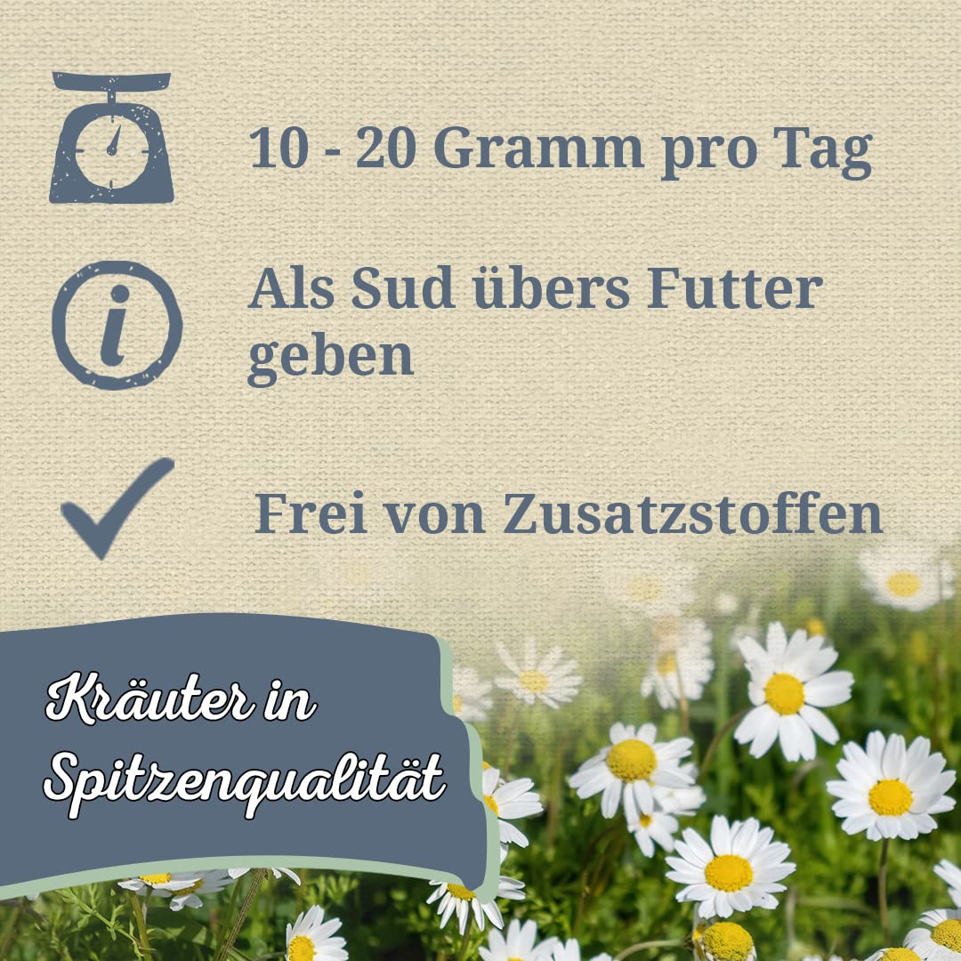 Krauterie Gänseblümchen für Pferde, ganz (500 g)