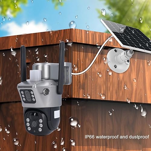 Miniatura 6 de Pyhodi Cámara de seguridad solar al aire libre WiFi inalámbrica HD NightIP66 cámara de vigilancia, detección humana NightPIR de color, 2 vías