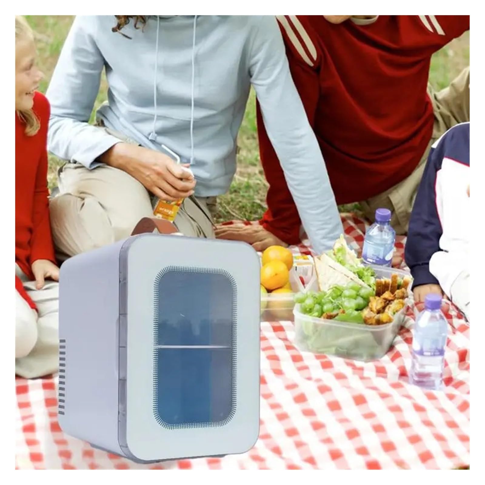 Refrigerador Inteligente de Viaje for Coche, pequeño, Transparente, de 6 l, con 2 Modos de refrigeración, Ahorra Espacio y es Ideal for el hogar.(Black)