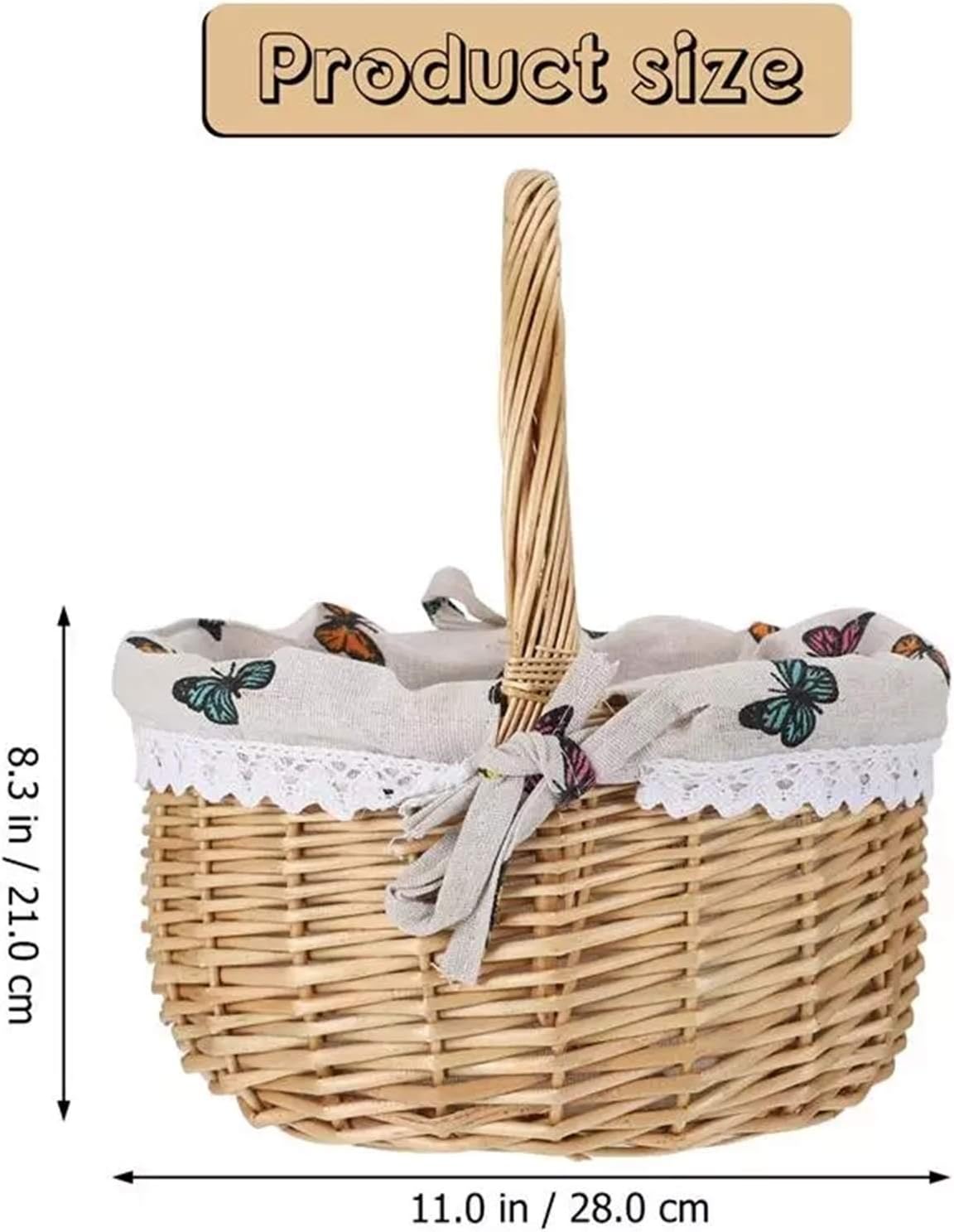 Picnic Basket Outdoor Practical Handmade Picnic Rattan Basket for Camping Outdoor