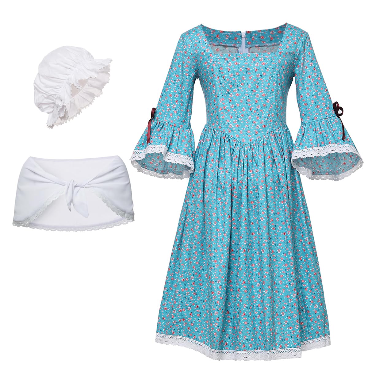 Photo 1 of GRACEART Colonial Girls Dress Prairie Pioneer Costume 100% Cotton Calico