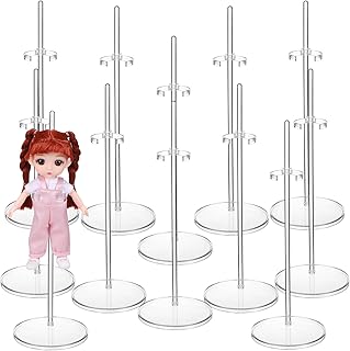 SEWACC Acessórios Para Bonecas Suporte De Exibição De Boneca De Acrílico 12 Peças Mini Suporte De Boneca Transparente Modelo De Boneca Suporte De Figura De Ação Para O Mercado Doméstico