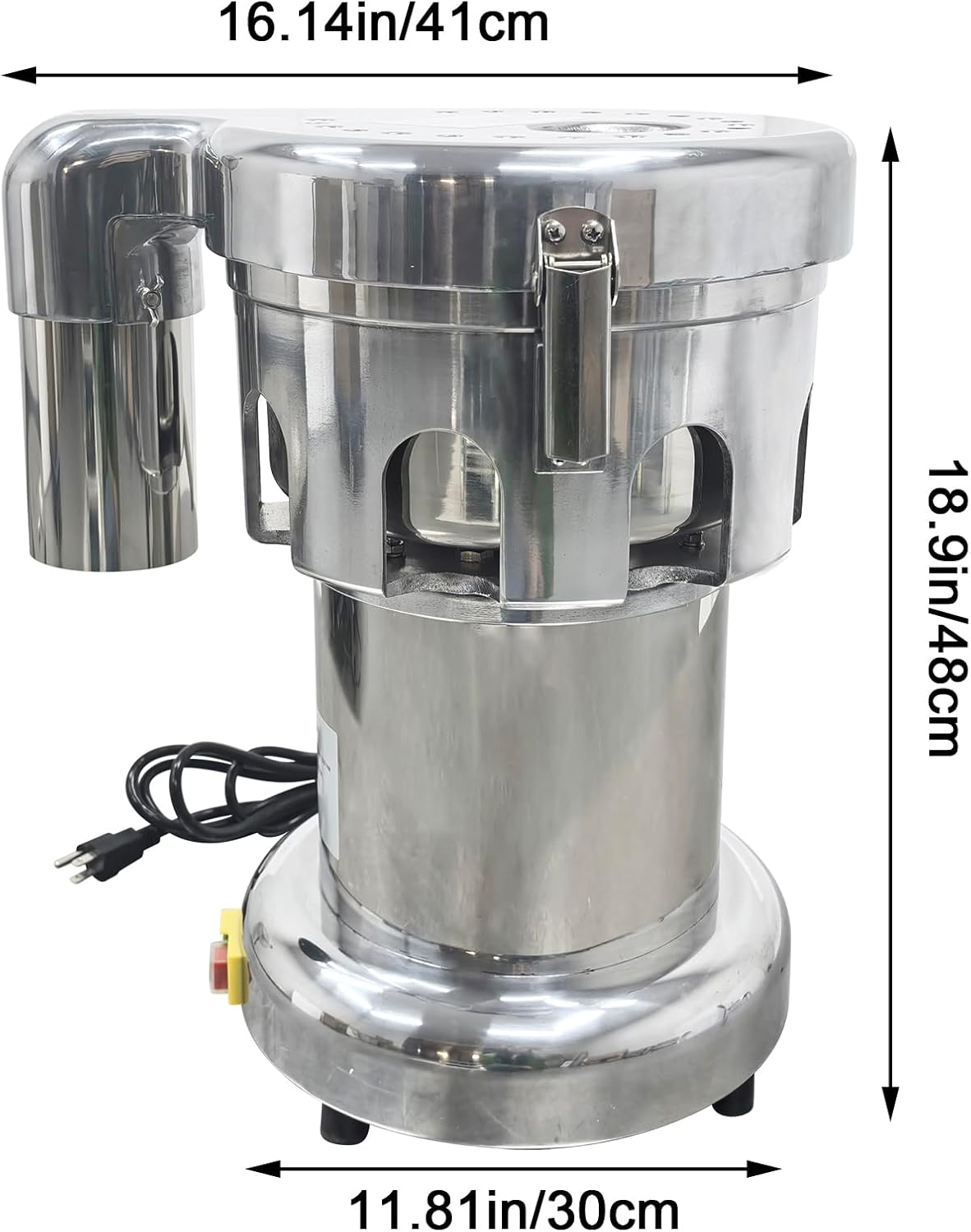 Commercial Juice Extractor 110V Centrifugal Juicer Stainless Steel Fruit Vegetable Juicer Machine, Output Juice 11-22lb/min