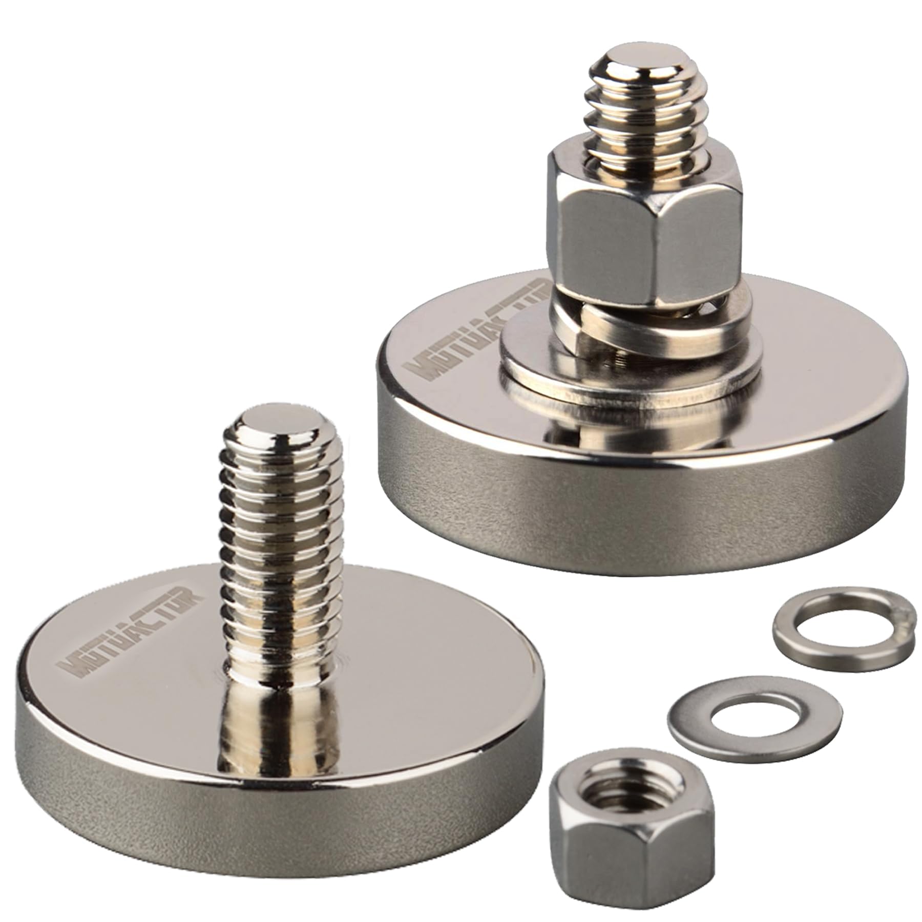 MUTUACTOR 135lb Neodymium Magnets Heavy Duty,2Pack Strong Rare Earth Magnets 1/4-20 Female Threaded Hole,Powerful Magnetic Mounting Round Magnet with Hole for Lighting,Camera,Garage Tools — Amazon image 11