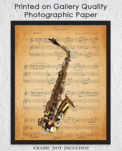 Miniatura 5 de Póster vintage de piel de saxofón Elise impresiones estéticas de arte de pared para baño, hogar, cueva de hombre, dormitorio, oficina y bar, idea