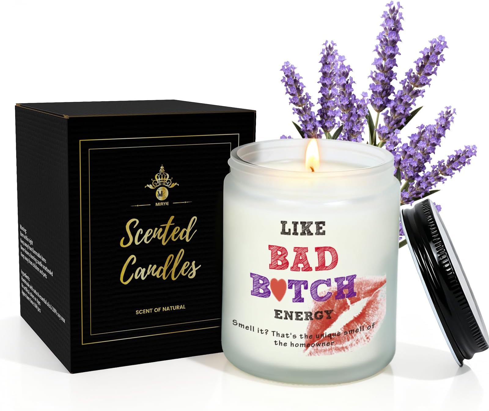 Lavender Scented Aromatherapy Candle - Natural Soy Wax, Long-Lasting, Ideal Gift for Her/Him (Birthday/Valentine’s Day/Christmas)