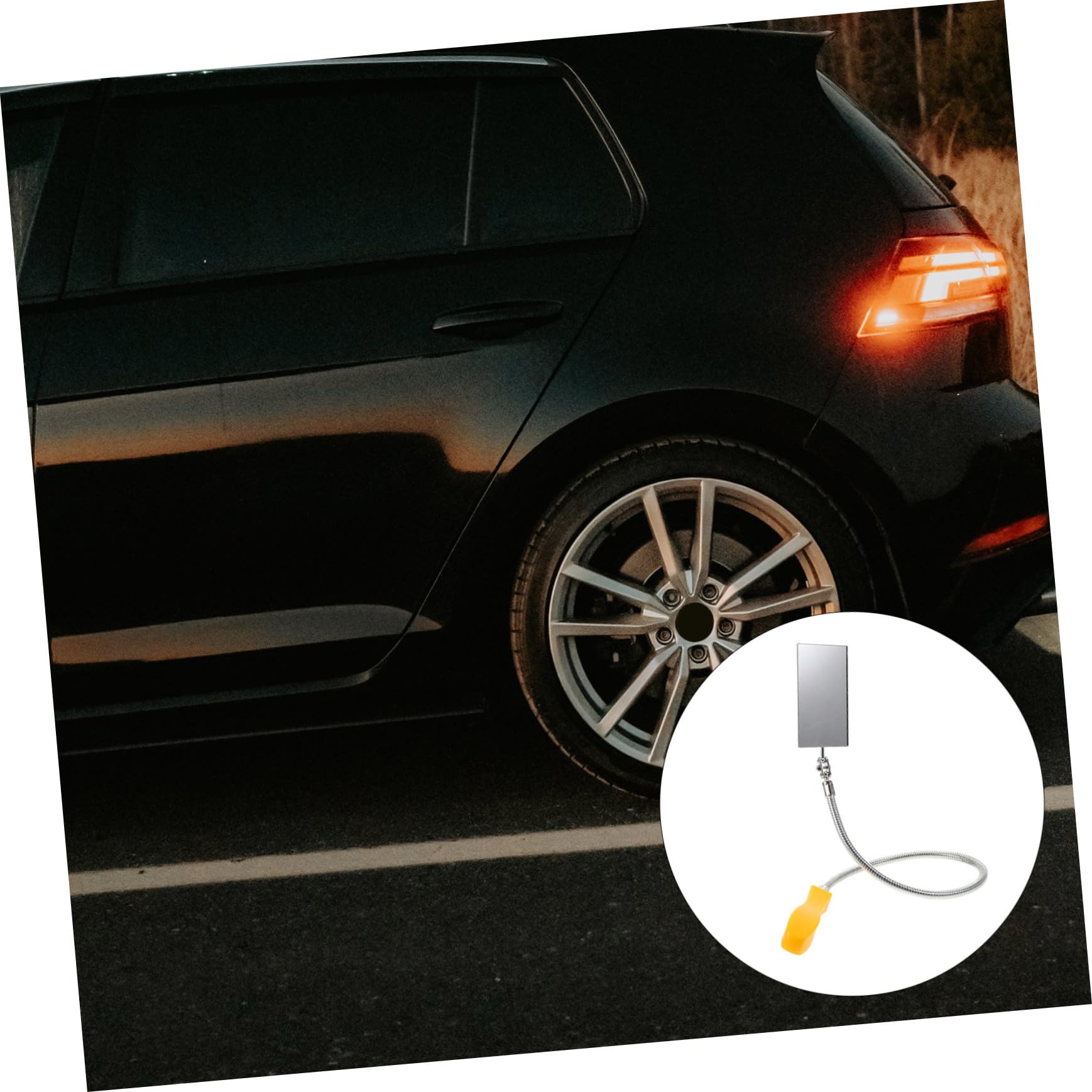 OUNONA Extendable Chassis Inspection Mirror Non-Slip Handle 360° Flexible Mechanics Tool