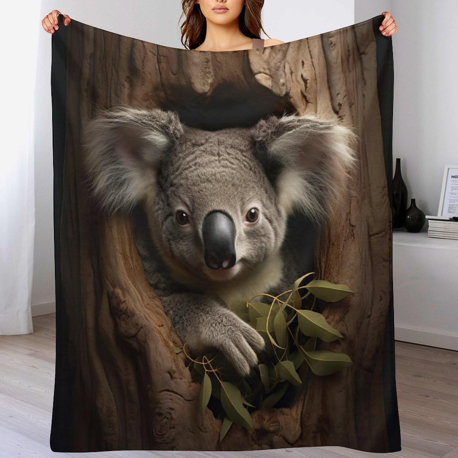Manta cálida Koala de 180x200 cm para camping y viajes