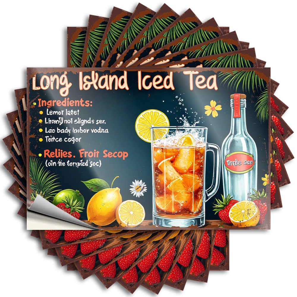 Personalized Military Decals - Long Island Iced Tea: A Refreshing Cocktail Recipe Laptop Waterproof Vinyl Sticker(6X9CM)
