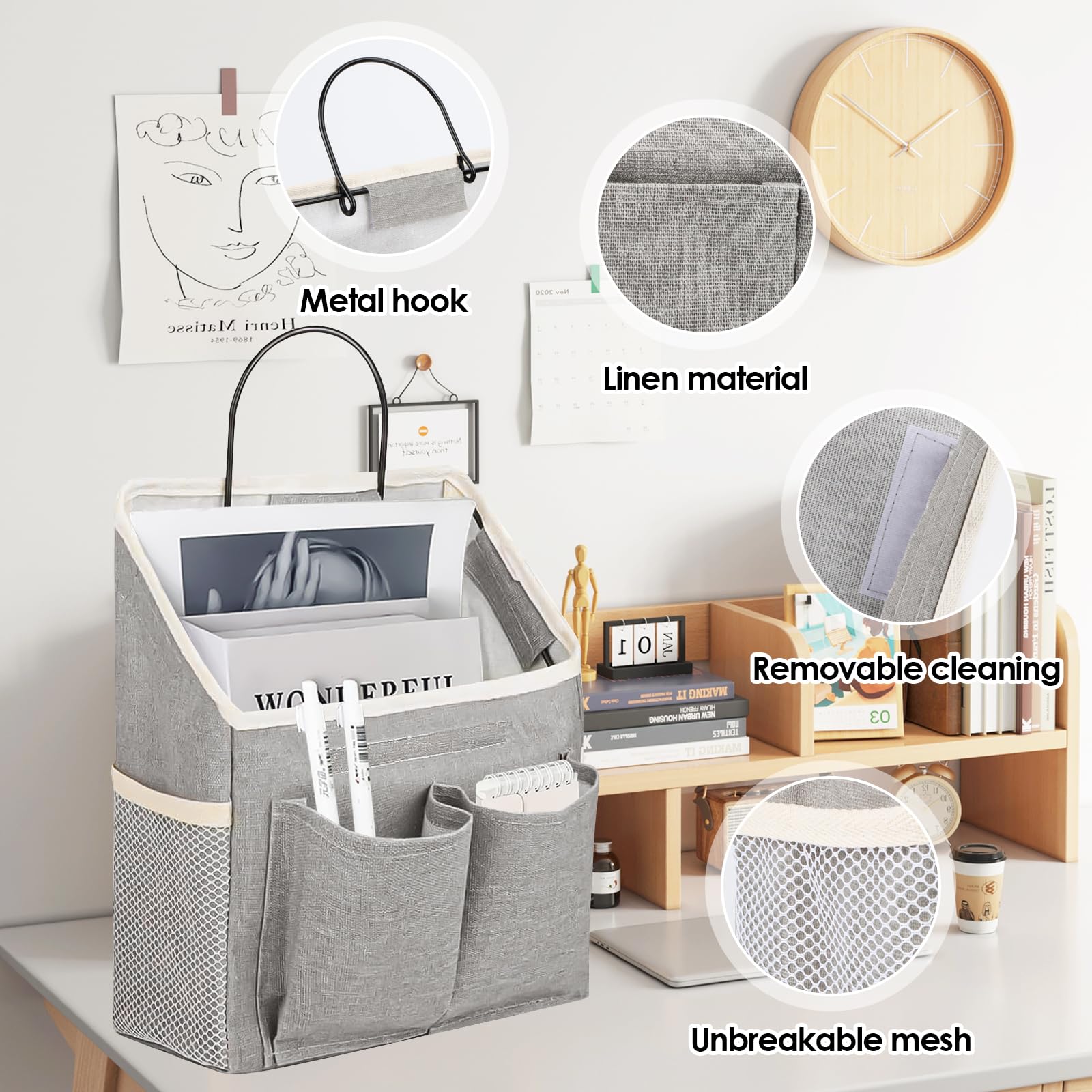 2 Organizer Da Appendere Alla Porta In Tela Con Ganci: Salva Spazio Per Bagno, Cucina, Dormitorio - Pieghevoli E Impermeabili - 2