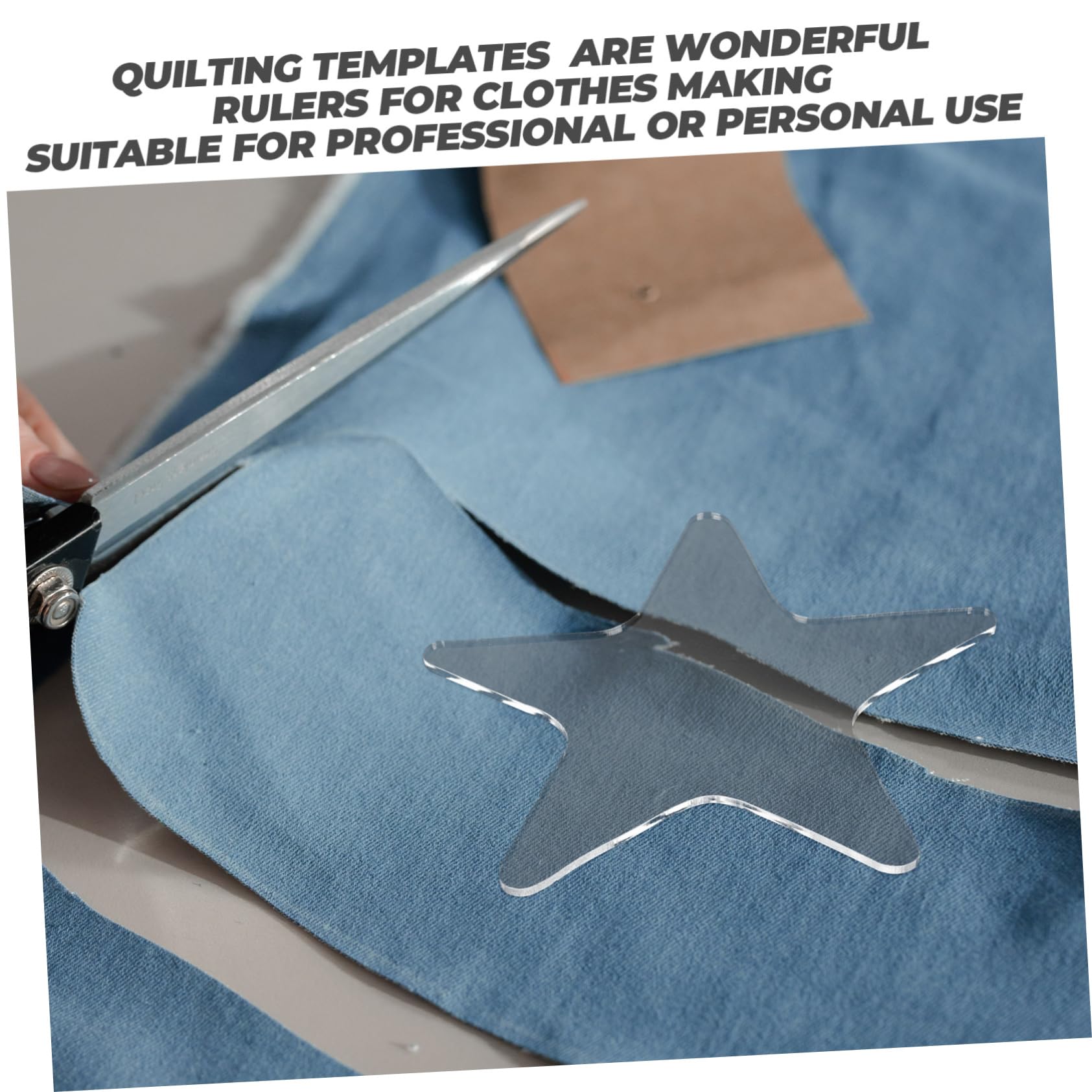 Lurrose 10piezas Plantillas De Acolchado Acrílicas Reglas Transparentes Para Manualidades De Ropa Diseños De Flores y Estrellas Herramientas De Costura Para y Patchwork