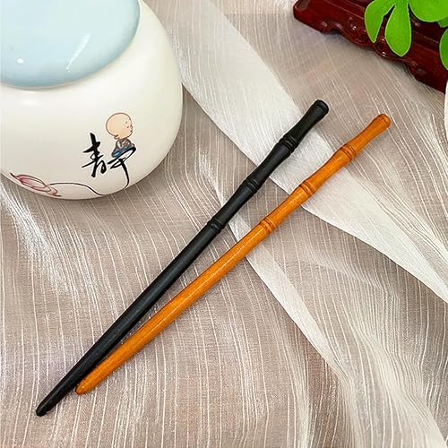 Miniatura 7 de Palillos de madera para el cabello, palillos de bambú para el cabello, palillos para el cabello para damas y niñas, palillos de madera vintage