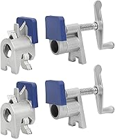 WORKPRO 2-Pack 3/4" Pipe Clamps - Lightweight Aluminum Wood Gluing Clamps with H-Shaped Feet for Woodworking, DIY & Carpentry
