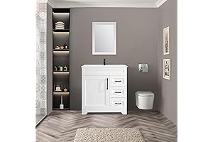 30" Bathroom Vanity with Integrated Sink and Storage Essentials