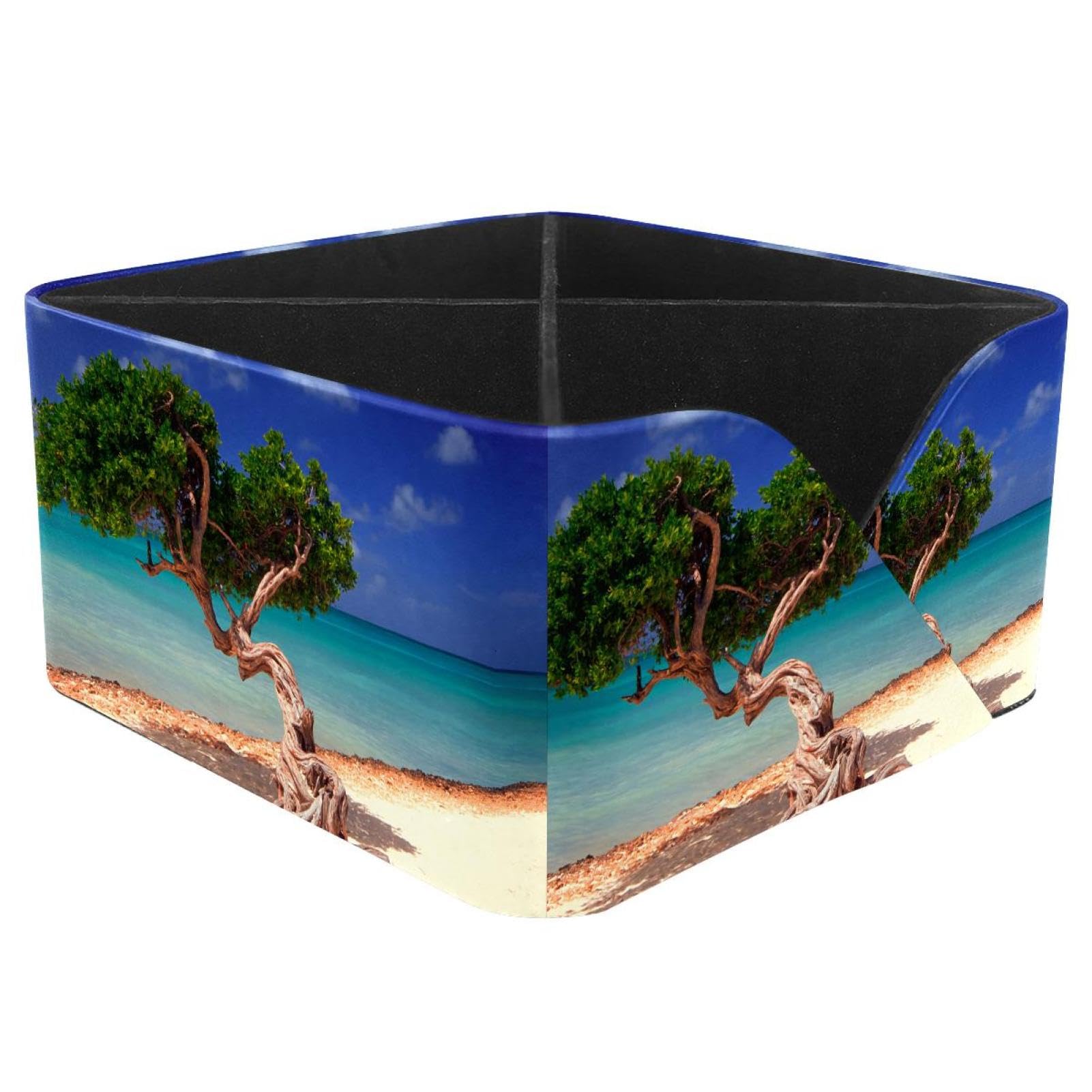 KengjuTesu Divi Tree Desktop Organizer Pen Holder, Rectangular Pencil Cup for Office, Study and Makeup Stations