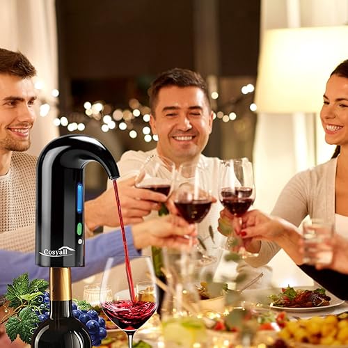 Miniatura 8 de Decantador eléctrico portátil recargable por USB, dispensador de vino automático de un botón, oxigenación rápida del vino tinto, negro