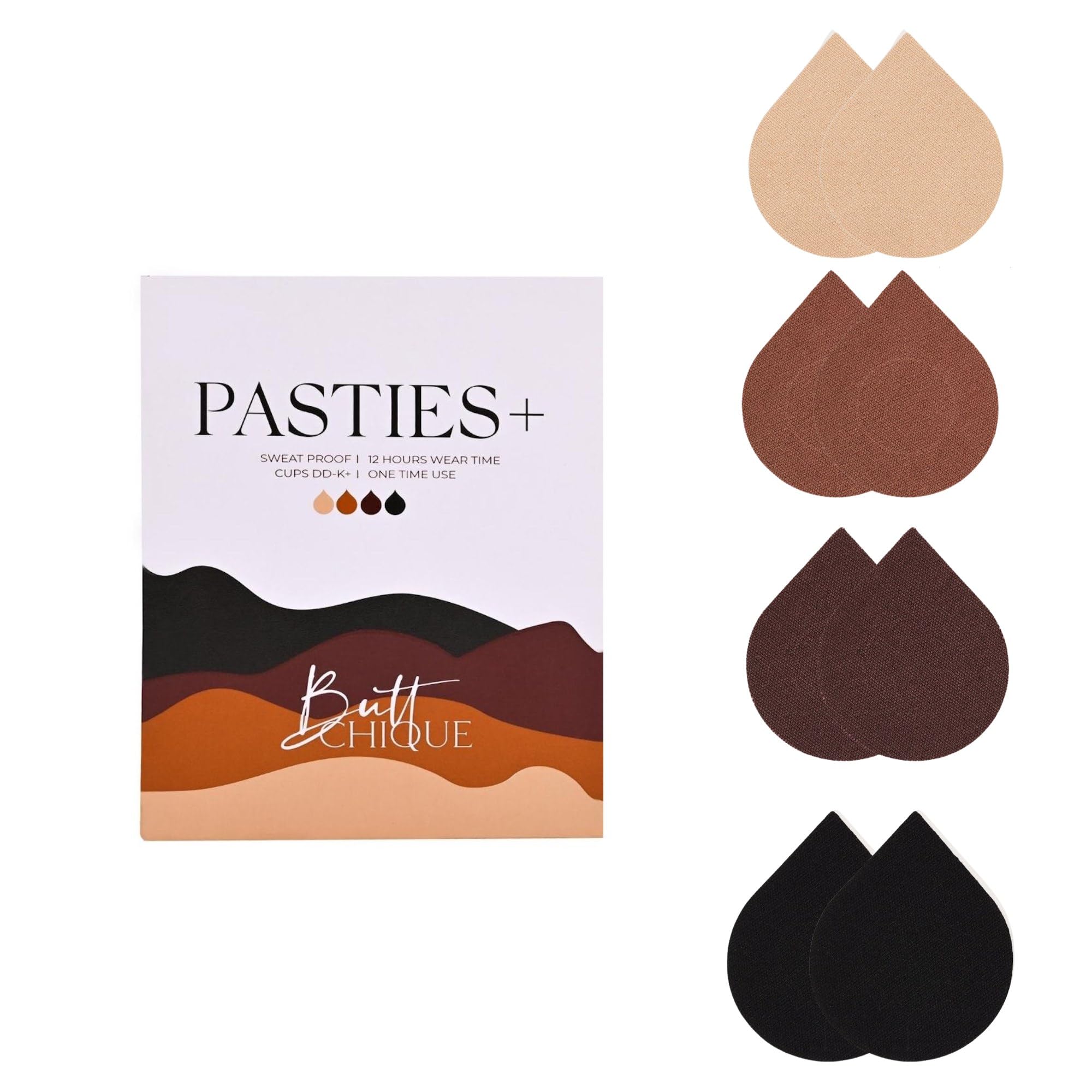Multicolor Pasties + Plus Size (Pack of 4 Pairs) Stick-On Cotton Nipple Pasties for Complete Coverage, Waterproof & Sweat-Proof, Safe to Use Directly on Skin Multicolour-image-5