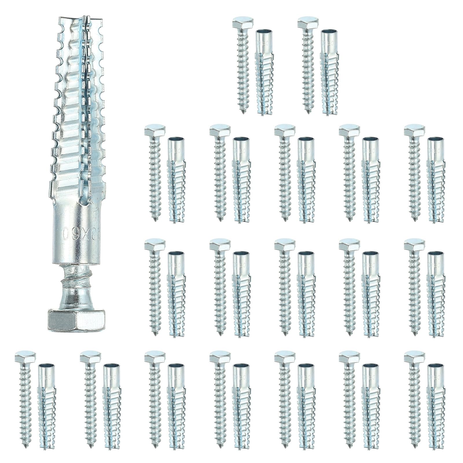 PATIKIL 20 Pcs Drywall Hollow Wall Anchors with Screws 0.31 x 2.48"