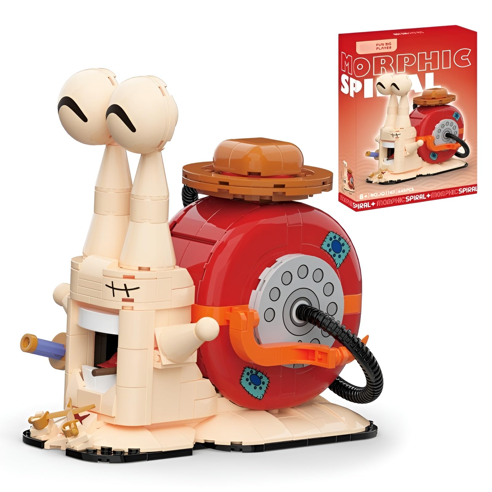 Straw Hat Transponder Snail Building Set, Anime Pirate Phone Insect Model
