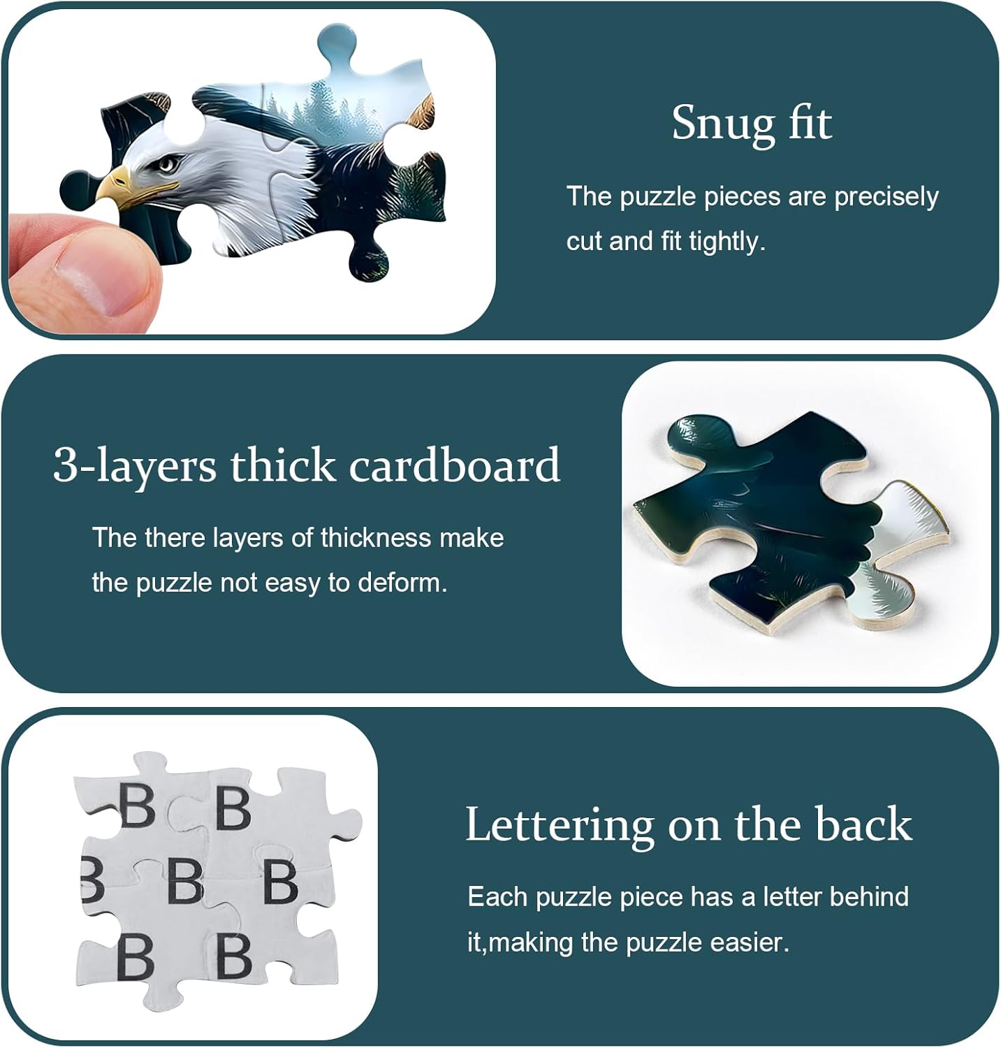 Bald Eagle Puzzles for Adults 1000 Pieces, Fantasy Landscape Animal Bird Puzzle, Nature Forest Plant Scenic Impossible Jigsaw Puzzle