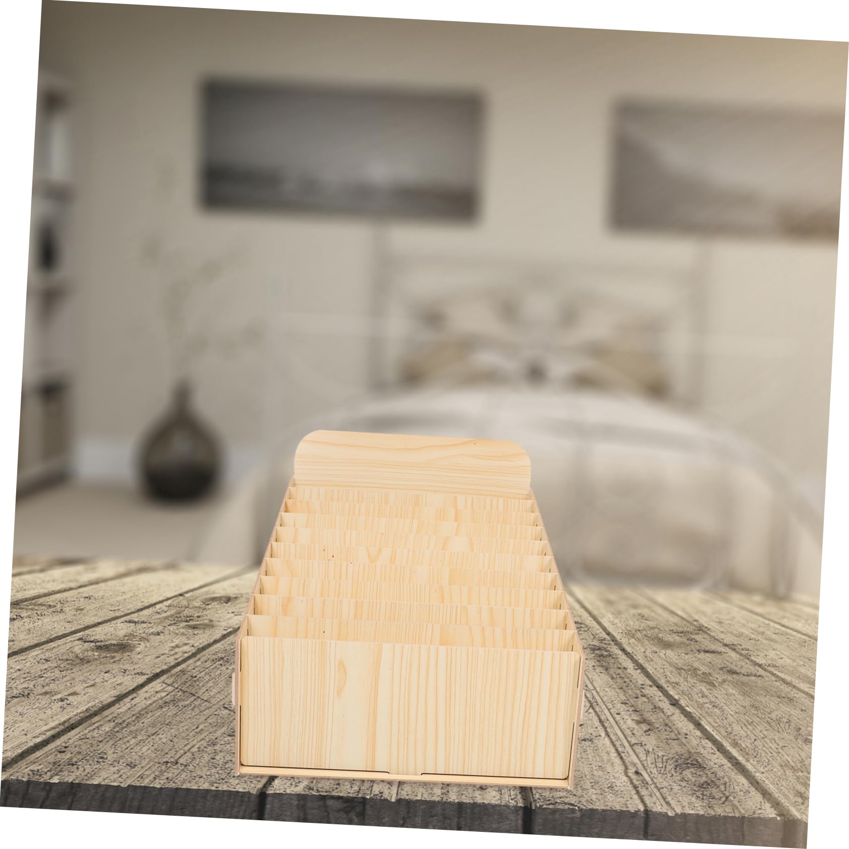 Organizer Facile da Montare da Scrivania in Legno Grande Capacità con Design a Scomparti Multipli per Archiviazione di Fatture e Documenti in Ufficio o Negozio
