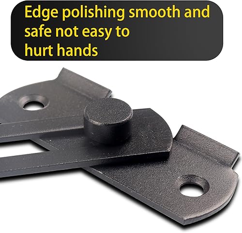 Miniatura 5 de Paquete de 4 pestillos para puerta de granero, acabado negro mate de 180 grados para valla de madera de granero, puertas francesas correderas,