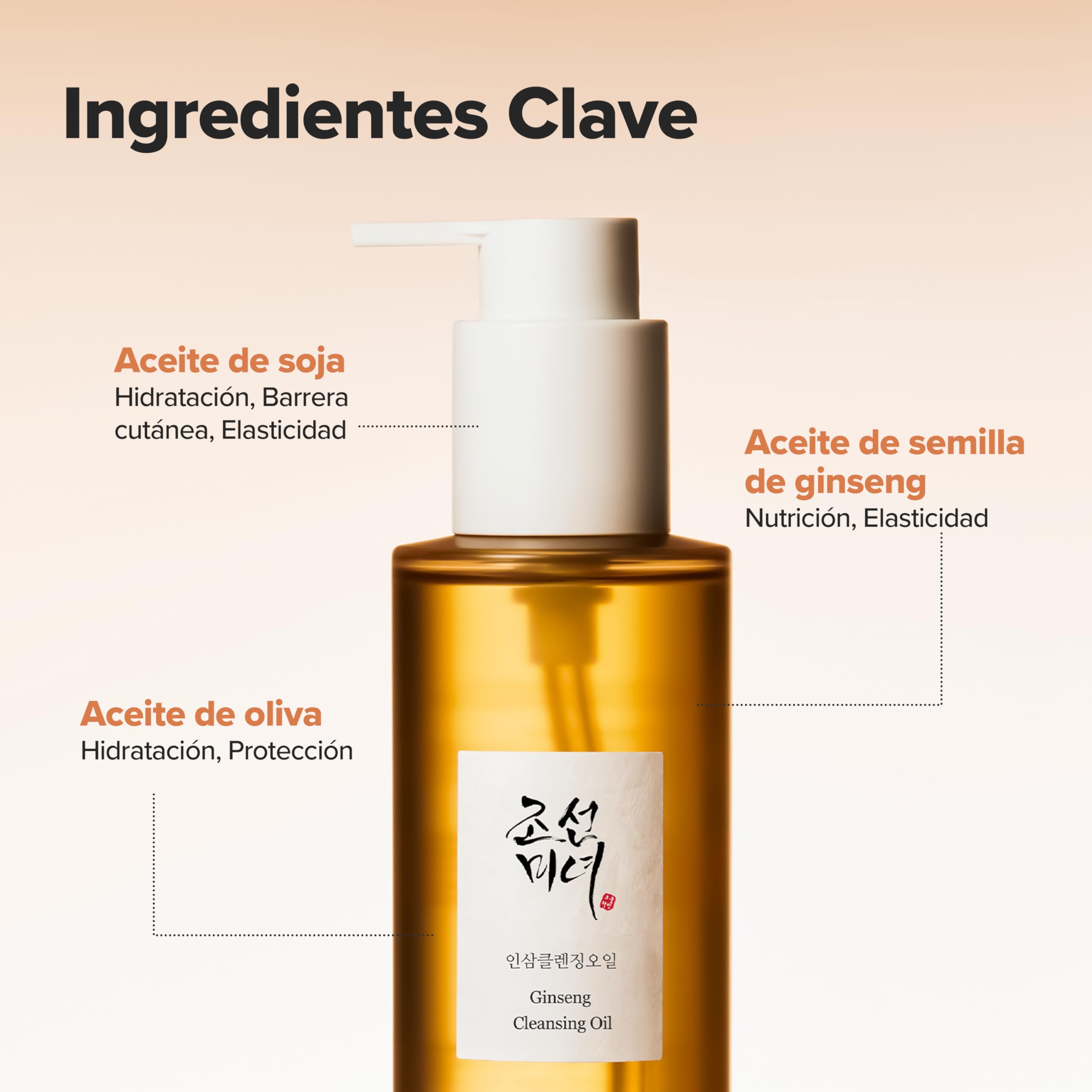 Beauty of Joseon Aceite Limpiador De Ginseng 210 Ml Desmaquillante Resistente Al Agua Para Pieles Sensibles