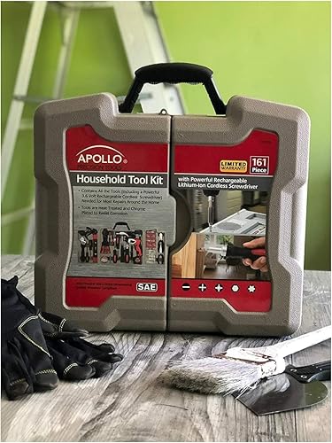 Miniatura 5 de Apollo Tools DT0739 - Juego completo de herramientas para el hogar con destornillador inalámbrico de iones de litio de 3.6 voltios y herramientas