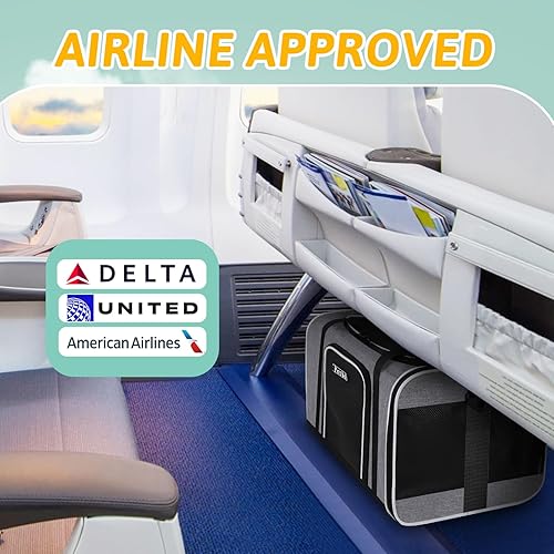 Miniatura 11 de Petskd Transportador de mascotas de 17 x 13 x 9.5 pulgadas, aprobado por aerolíneas suroestes, bolsa de viaje para gatos pequeños y perros