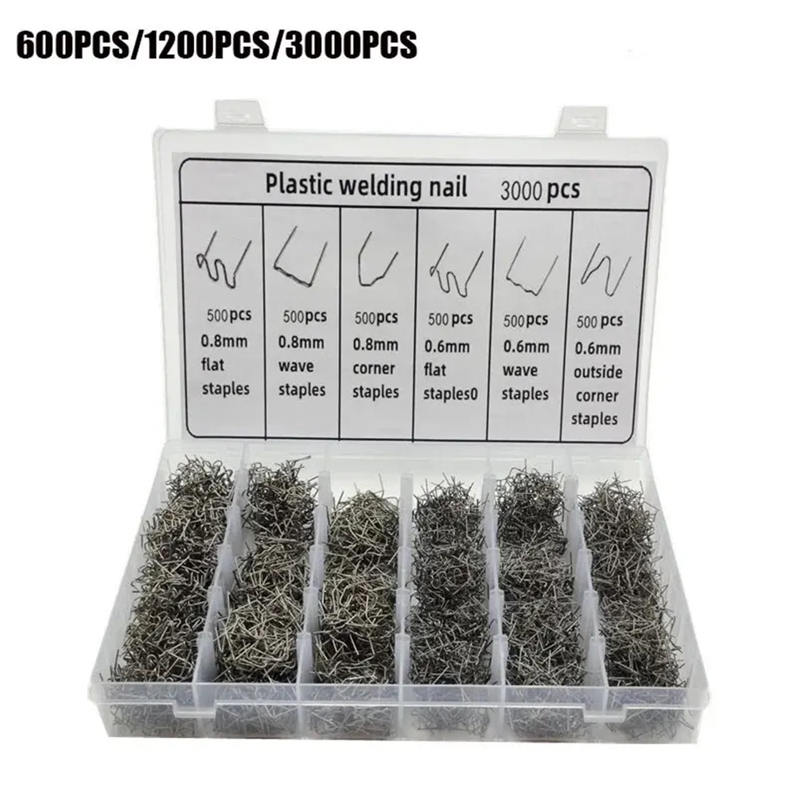 Zestaw lutowania 3000 szt. zszywaczy na gorąco do spawania tworzyw sztucznych, naprawy tworzyw sztucznych w samochodach, drutu spawalniczego(3000PCs)